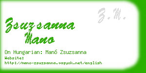 zsuzsanna mano business card